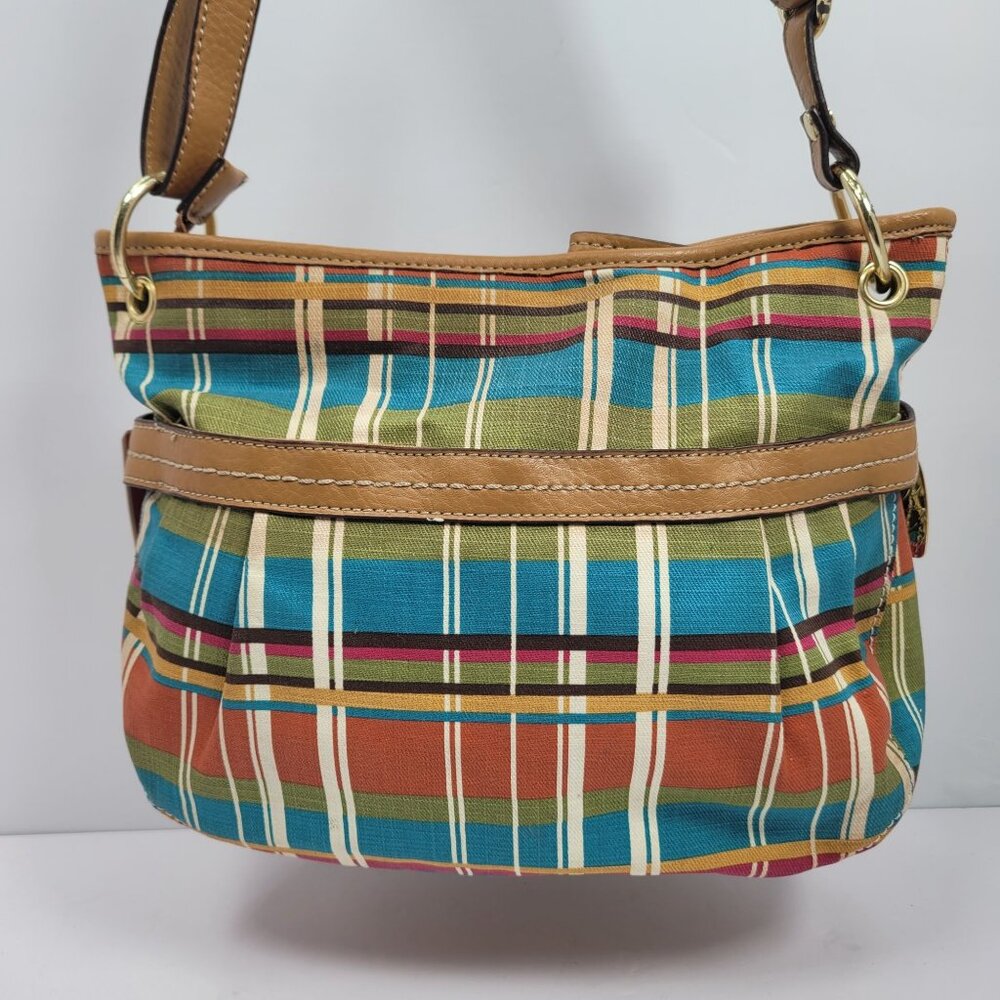 Vintage Relic by Fossil Plaid Multicolor Striped Crossbody Bag - Picture 2 of 12